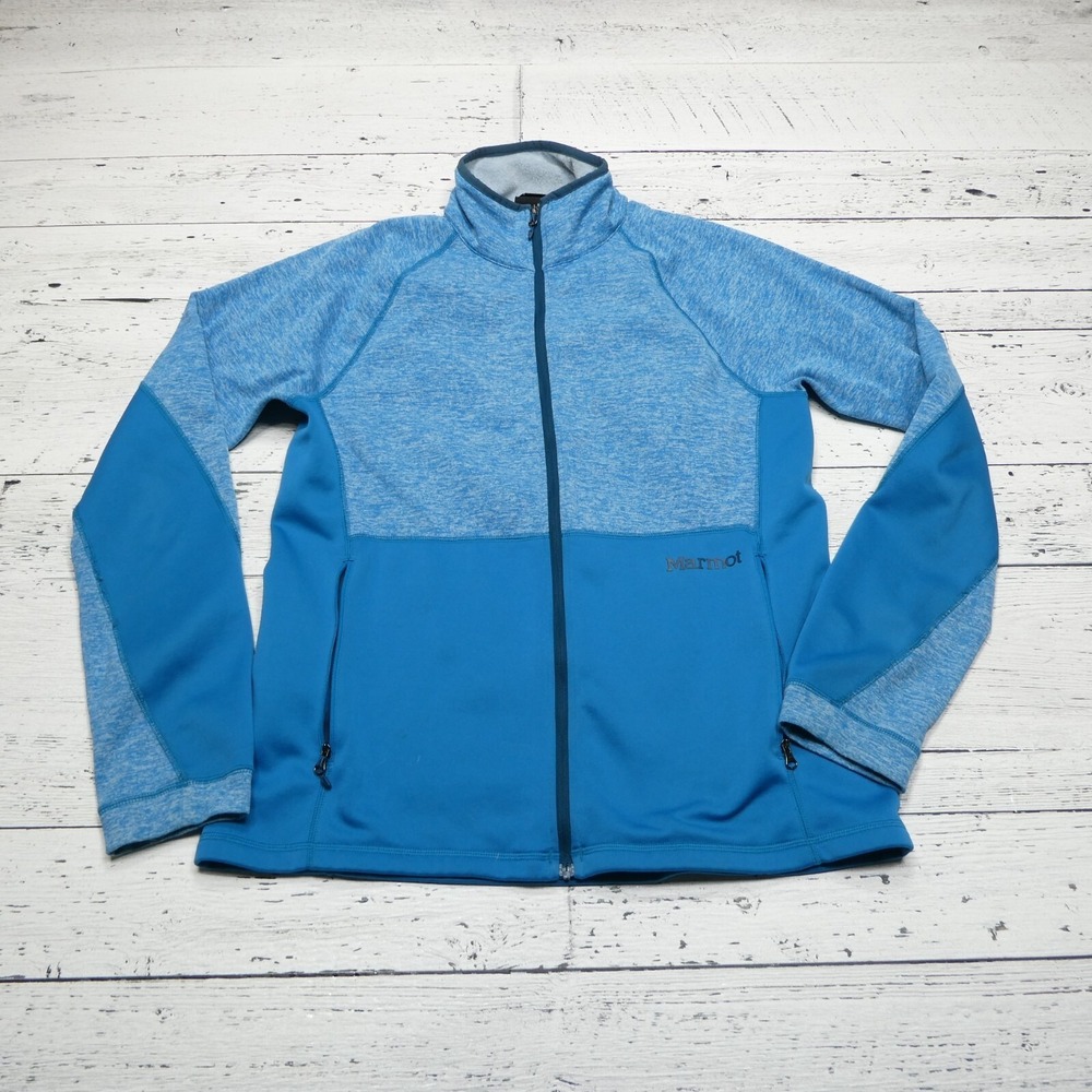 Marmot Sweatshirt Womens M Blue Fleece Full Zip Mock Neck Athletic‎ Jacket